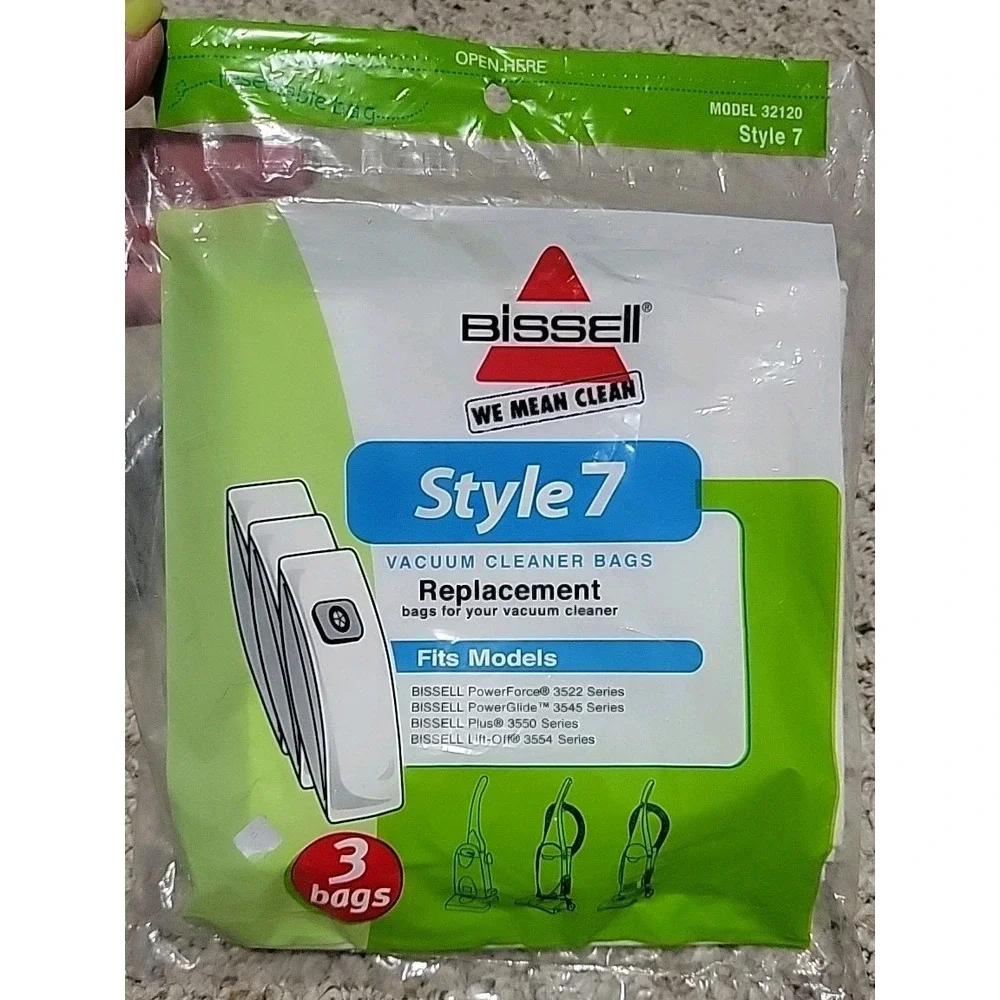 Bissell Style 7 3 Pack Vacuum Cleaner Bags, White, 3 Count